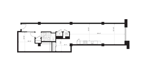 Floor plan for 1 bed, 1 bath, 1060 sqft